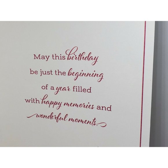 Thoughts & Inspirations Birthday Wishes Pink Floral Greeting Card With Envelope - Picture 4 of 8